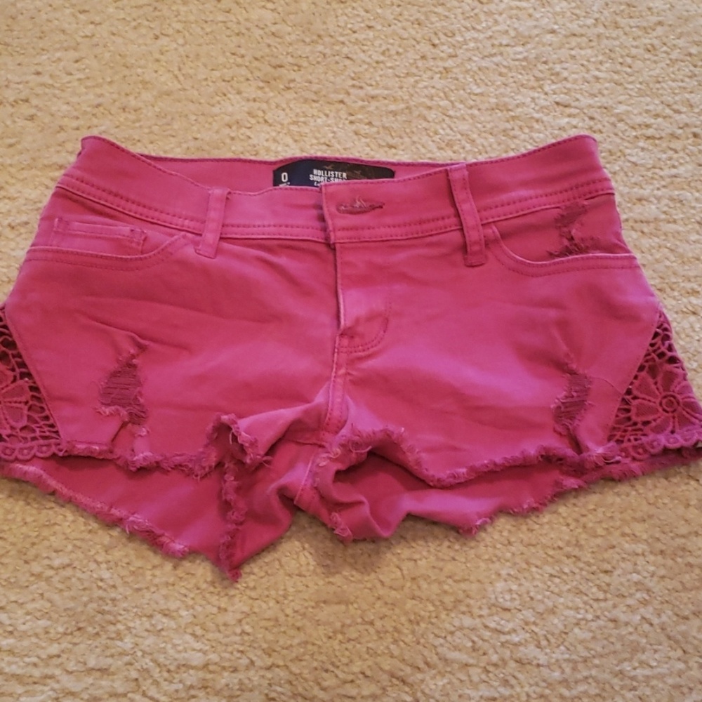 Bright pink short short low rise shorts
